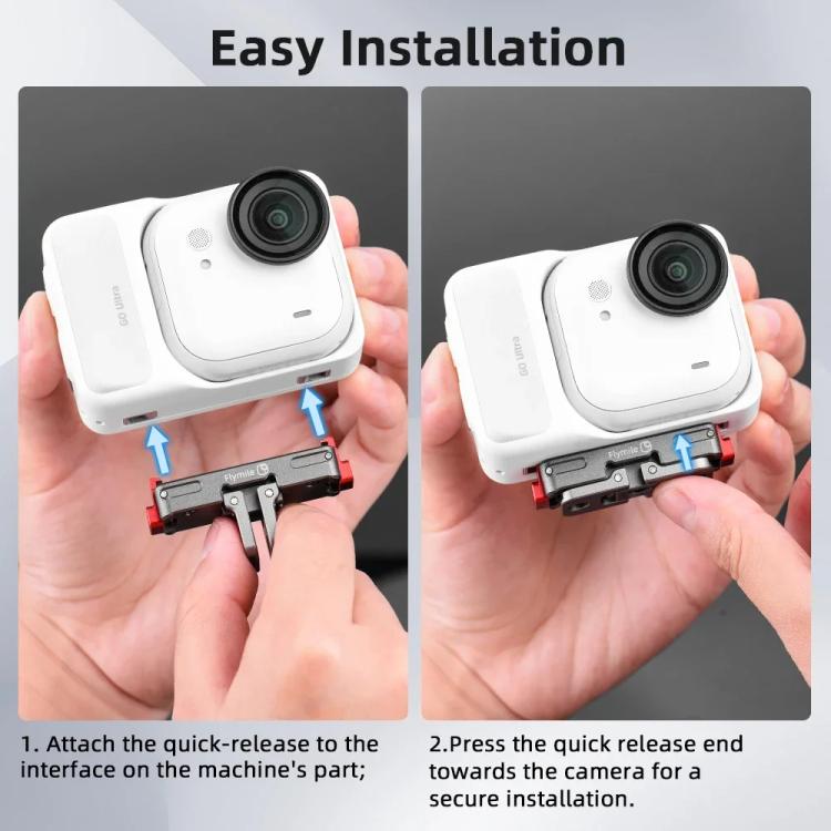 Adaptador magnético de liberación rápida Flymile para Insta360 Go Ultra. Accesorio de extensión de montaje de aleación de aluminio., Go Ultra