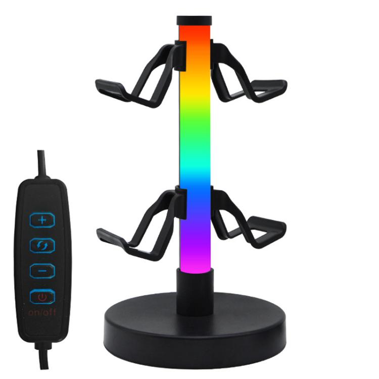 Soporte para auriculares con luz ambiental y controlador de juegos RGB KBB-81, Wired Control, Wired Control+Remote Control, Wired Control+Remote Control+Bluetooth App