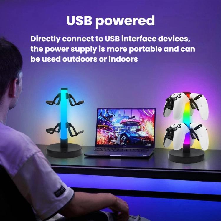 Soporte para auriculares con luz ambiental y controlador de juegos RGB KBB-81, Wired Control, Wired Control+Remote Control, Wired Control+Remote Control+Bluetooth App