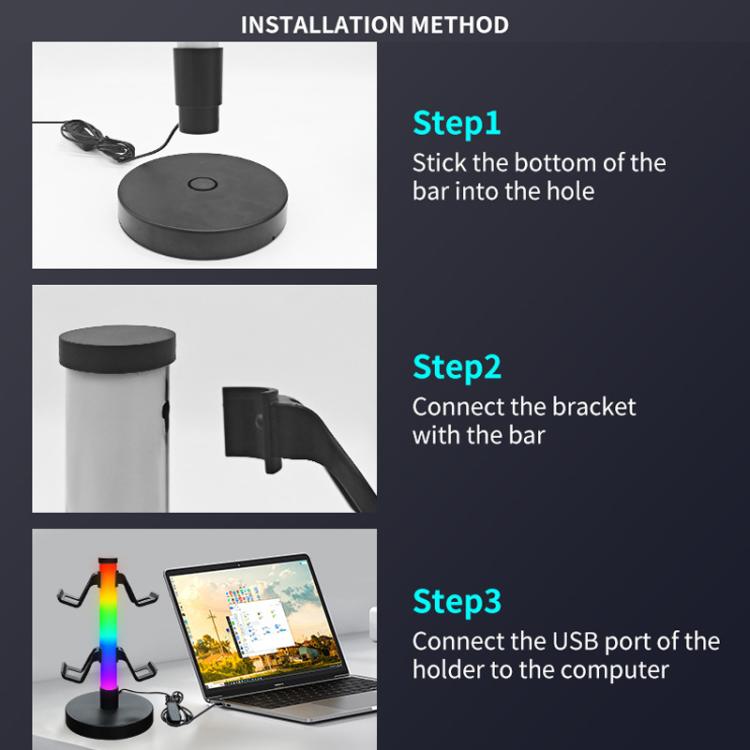Soporte para auriculares con luz ambiental y controlador de juegos RGB KBB-81, Wired Control, Wired Control+Remote Control, Wired Control+Remote Control+Bluetooth App