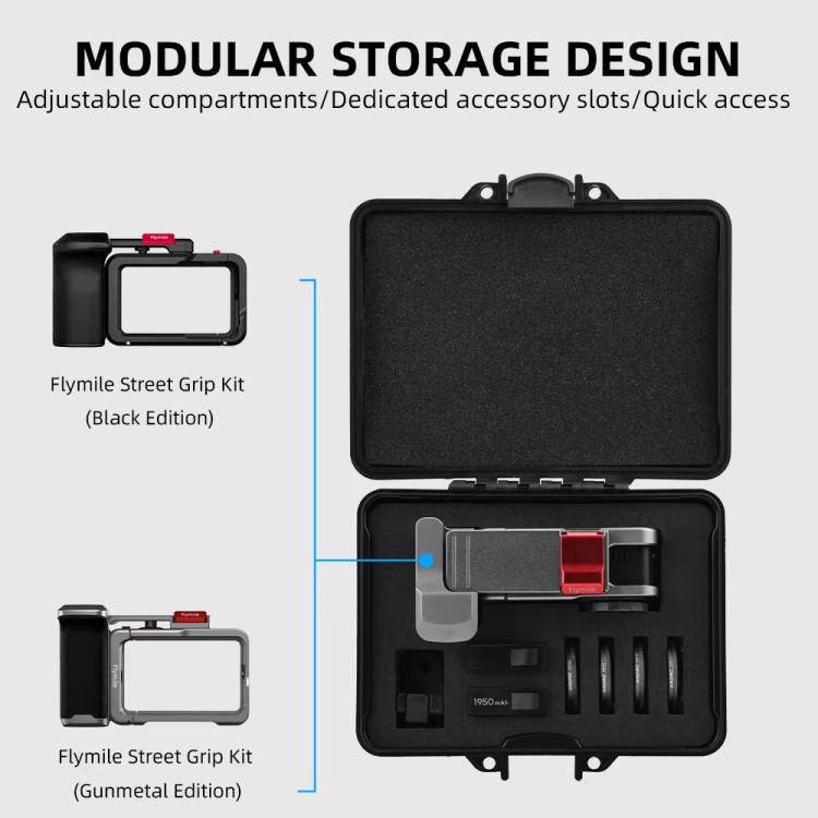 Estuche de transporte Flymile para organizador de almacenamiento de kits de fotografía callejera DJI Action 5 Pro/4/3, Safety Box