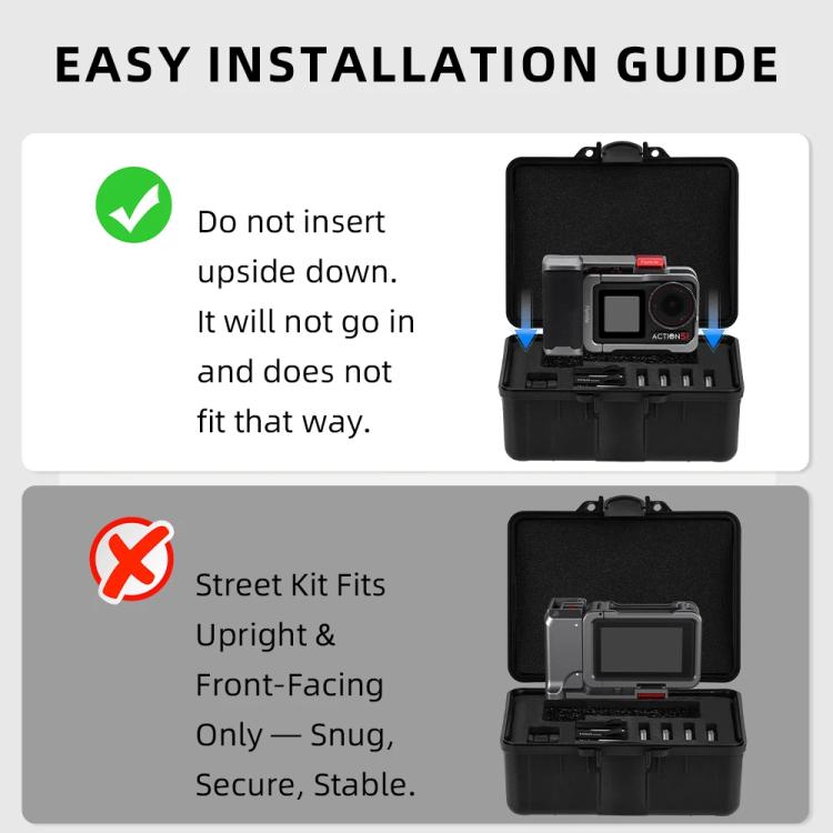 Estuche de transporte Flymile para organizador de almacenamiento de kits de fotografía callejera DJI Action 5 Pro/4/3, Safety Box