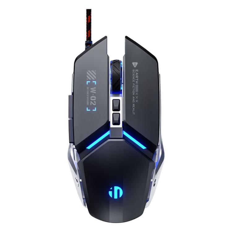 Ratón para juegos Inphic W-02 USB con cable, macros programables e iluminación integrada.