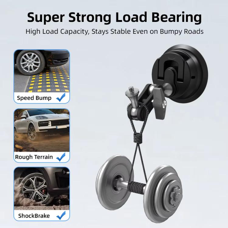 Soporte universal para coche Flymile con ventosa para cámaras de acción, giratorio 360 grados, lavable y reutilizable. Soporte para salpicadero o parabrisas., Only  Mount, With Extension Rod