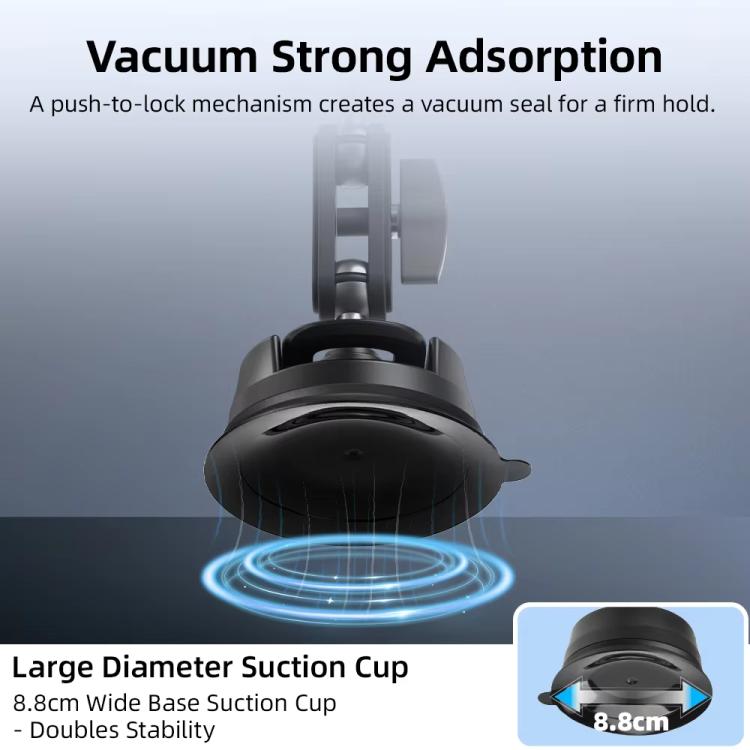 Soporte universal para coche Flymile con ventosa para cámaras de acción, giratorio 360 grados, lavable y reutilizable. Soporte para salpicadero o parabrisas., Only  Mount, With Extension Rod