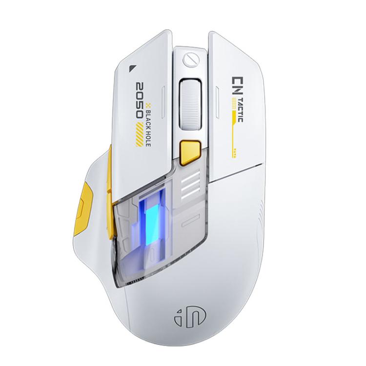 Ratón inalámbrico Bluetooth Inphic para oficina y juegos con carga LED., Dual Mode White, Tri-Mode Black, Tri-Mode White