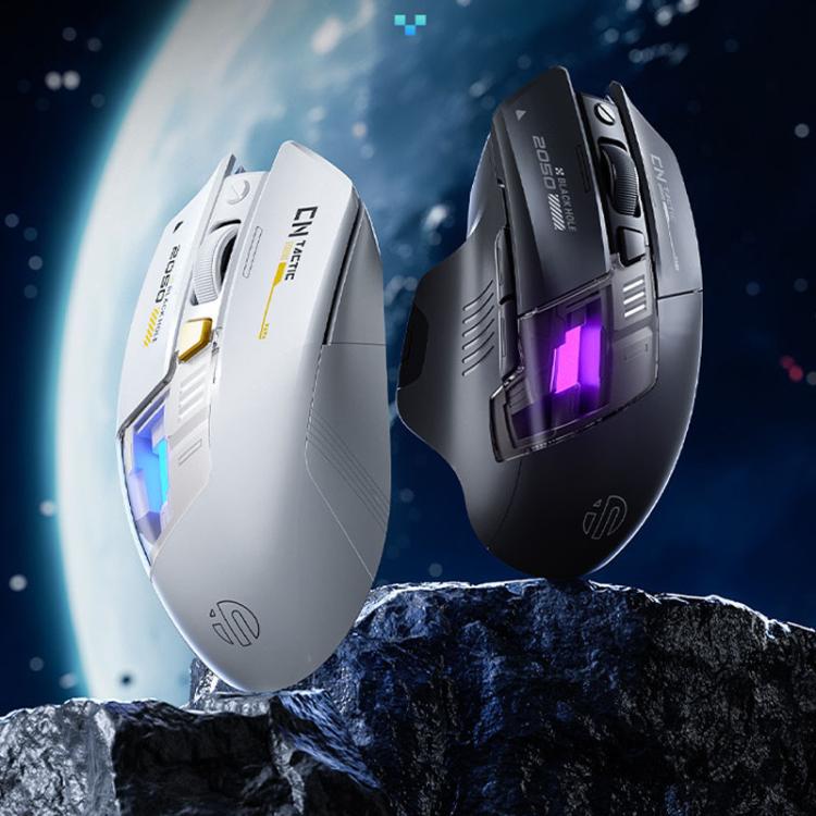 Ratón inalámbrico Bluetooth Inphic para oficina y juegos con carga LED., Dual Mode White, Tri-Mode Black, Tri-Mode White