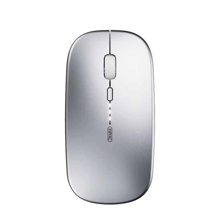 Ratón inalámbrico Bluetooth recargable Inphic M1 PRO con tres modos, función de silencio e indicador de nivel de batería.