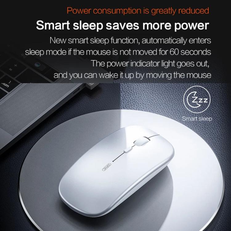 Ratón inalámbrico Bluetooth recargable Inphic M1 PRO con tres modos, función de silencio e indicador de nivel de batería.