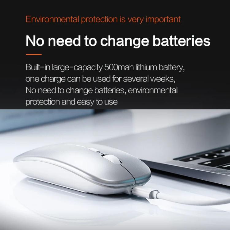 Ratón inalámbrico Bluetooth recargable Inphic M1 PRO con tres modos, función de silencio e indicador de nivel de batería.