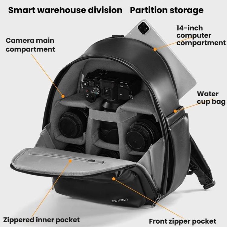 Mochila de hombro mediana impermeable para cámara Cwatcun D125, estilo casual., Medium