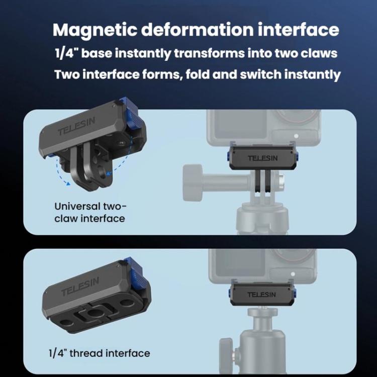 Adaptador magnético TELESIN para DJI Osmo Action 3 / 4 / 5 Pro, For DJI Osmo Action 3 / 4 / 5 Pro