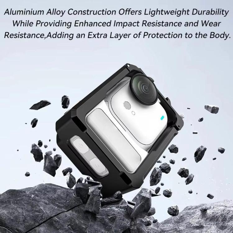 Jaula de aleación de aluminio Ultra para Insta360 GO con soporte de zapata fría doble y marco protector a prueba de golpes., Aluminum Alloy Cage