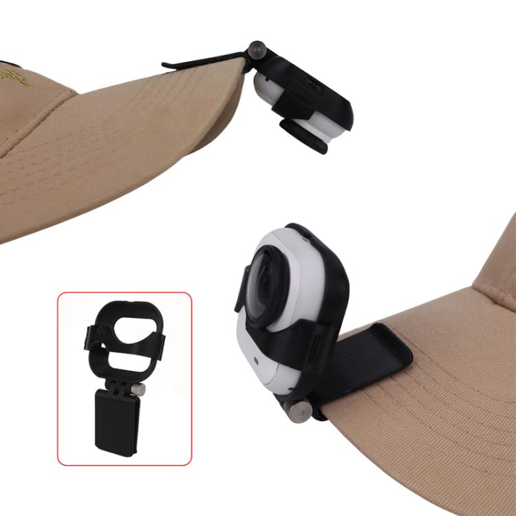 Clip de montaje para gorra Insta360 GO Ultra, soporte de fijación ajustable para visera de gorra para filmación en primera persona.