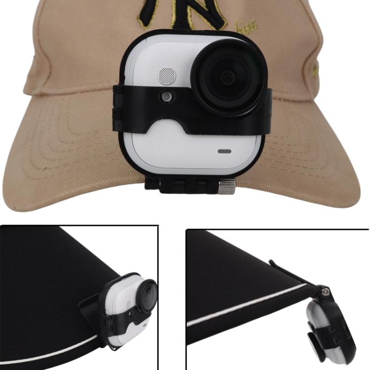 Clip de montaje para gorra Insta360 GO Ultra, soporte de fijación ajustable para visera de gorra para filmación en primera persona.