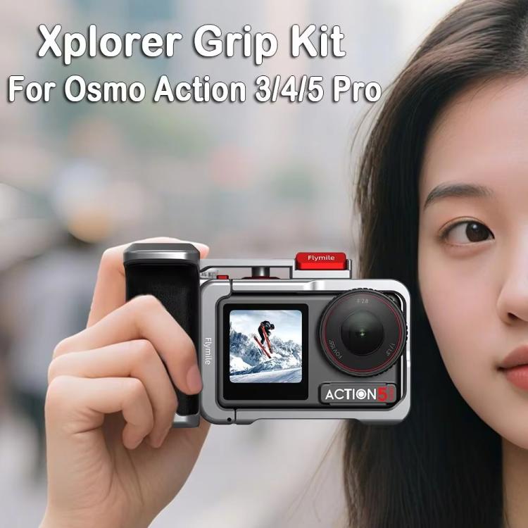 Kit de empuñadura Flymile Street Shooting para cámara de acción DJI Osmo Action 5 Pro/4/3, jaula de expansión de aluminio., AC5015 Cage