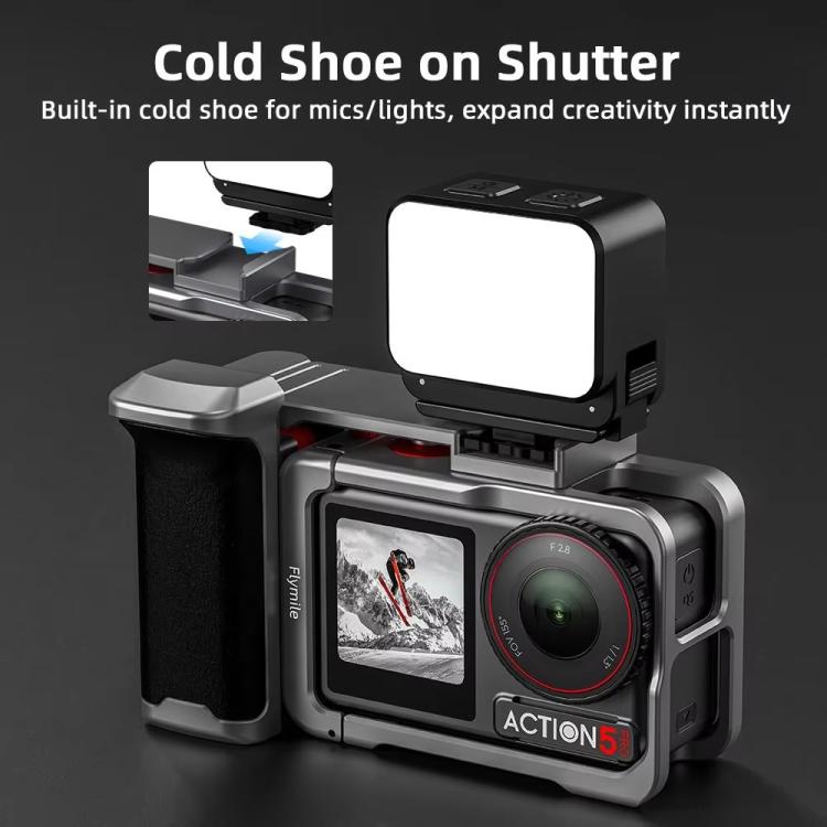 Kit de empuñadura Flymile Street Shooting para cámara de acción DJI Osmo Action 5 Pro/4/3, jaula de expansión de aluminio., AC5015 Cage