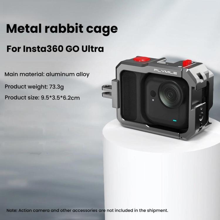 Para Insta360 GO Ultra Flymile Metal Cage Quick Release Extended Frame