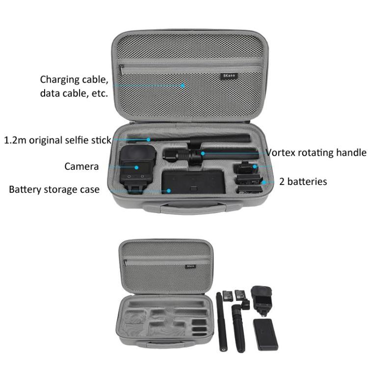 Estuche de transporte BKano para DJI Osmo 360 Adventure Combo, compatible con el mango giratorio Vortex.