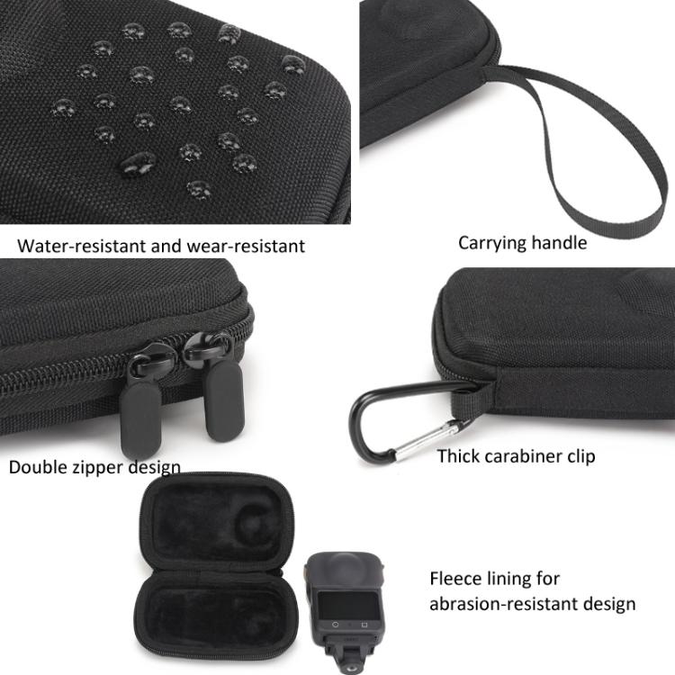 Funda de transporte BKano para DJI Osmo 360 Standard Combo, bolso de mano portátil con mosquetón y correa para la muñeca.