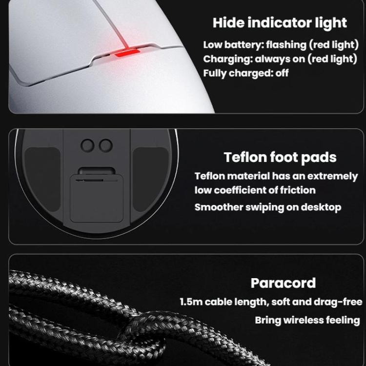 Ratón Ajazz NearLink / con cable / Bluetooth de tres modos, AJ159 NL 400mAh PAW3311 White, AJ159 NL 800mAh PAW3311 Black, AJ159 NL 800mAh PAW3311 White, AJ159 NL P 800mAh PAW3395 Black, AJ159 NL P 800mAh PAW3395 White
