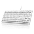 Teclado mecánico con cable Ajazz AK820 con interruptores intercambiables en caliente y luz, Green Switch Ice Blue Light White, Red Switch White Light Black, AS Red Switch White Light Gray White, HP Switch White Light White Gray                         ...