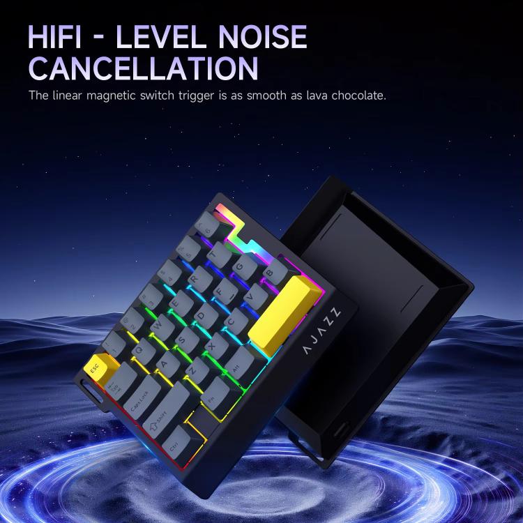Teclado para juegos con cable Ajazz AK029 Magnetic Rice Switch HIFI Edition con retroiluminación RGB para una sola mano