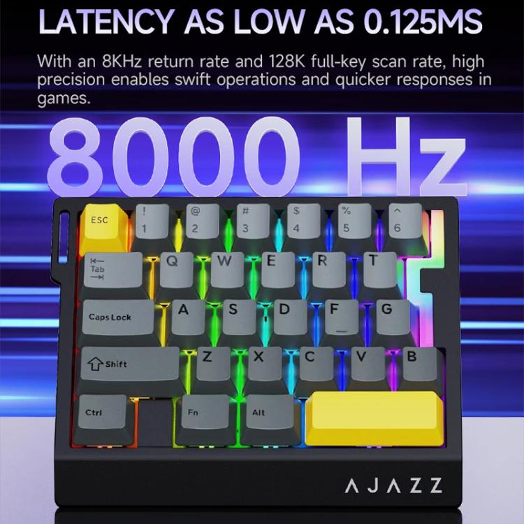 Teclado para juegos con cable Ajazz AK029 Magnetic Rice Switch HIFI Edition con retroiluminación RGB para una sola mano