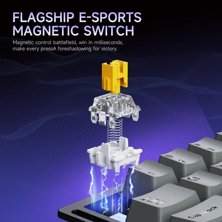 Teclado para juegos con cable Ajazz AK029 Magnetic Rice Switch HIFI Edition con retroiluminación RGB para una sola mano