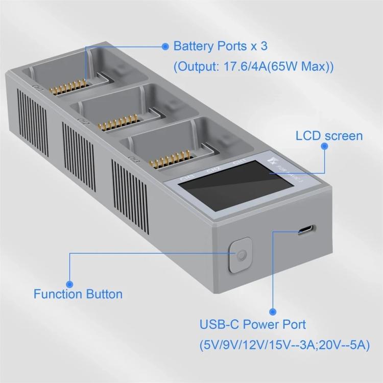 Cargador de batería con pantalla digital a color para DJI Mavic 3 YX y gestor de carga., Mavic 3 Charging Manager