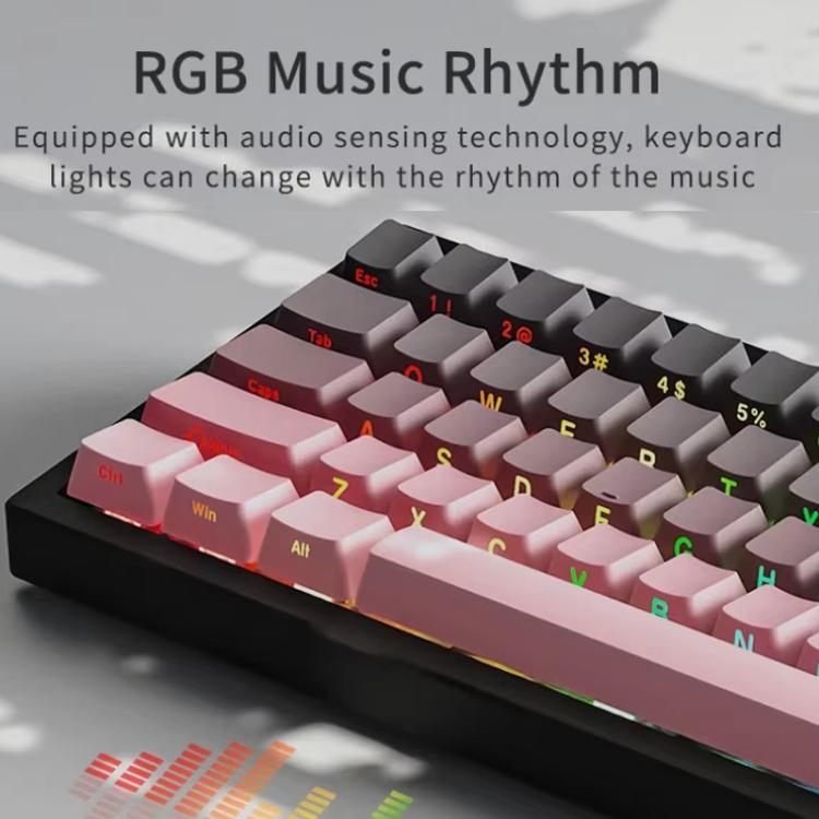 Teclado mecánico inalámbrico Ajazz AK650 de tres modos con pantalla y retroiluminación RGB., Flying Fish Switch Purple White Blue, Dream Switch Purple White Blue, Dream Switch Black Gray Yellow, Dream Switch Side Engraved Gradient Blackberry