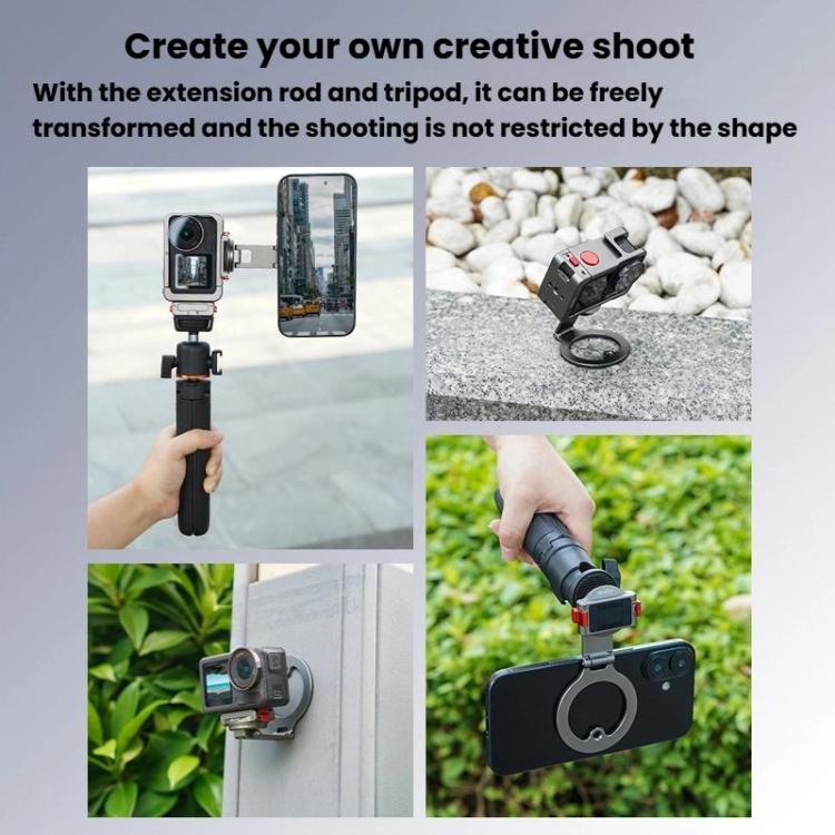 Soporte magnético de liberación rápida Flymile para DJI Osmo Action 3 / 4 / 5 Pro / Osmo 360, OM12