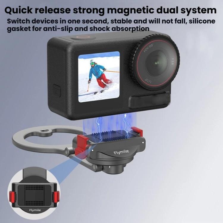 Soporte magnético de liberación rápida Flymile para DJI Osmo Action 3 / 4 / 5 Pro / Osmo 360, OM12