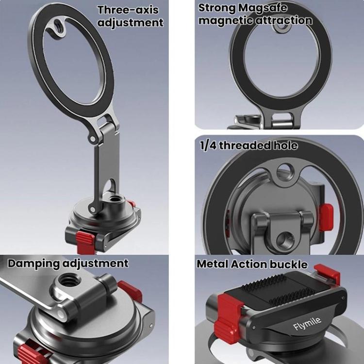Soporte magnético de liberación rápida Flymile para DJI Osmo Action 3 / 4 / 5 Pro / Osmo 360, OM12