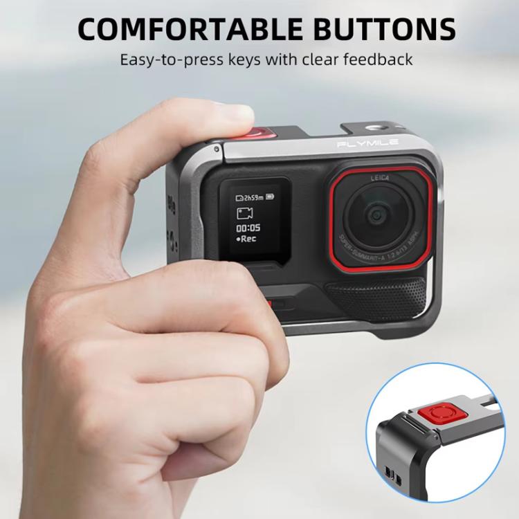 Accesorios para cámaras de acción Insta360 Ace Pro / Ace Pro 2 Flymile Rabbit Cage: marco protector metálico y extensión., For Insta360 Ace Pro / Ace Pro 2