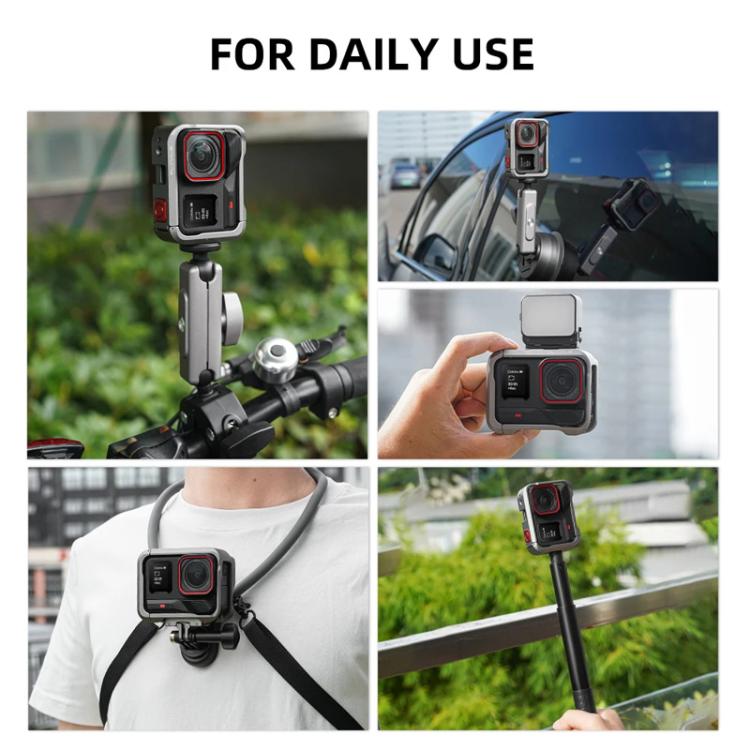 Accesorios para cámaras de acción Insta360 Ace Pro / Ace Pro 2 Flymile Rabbit Cage: marco protector metálico y extensión., For Insta360 Ace Pro / Ace Pro 2