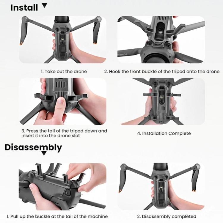 Accesorio de tren de aterrizaje con trípode de soporte elevado BRDRC para DJI Mavic 4 Pro, M4P016