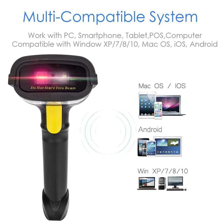 Lector de códigos QR portátil inalámbrico Bluetooth 1D/2D, NETUM NT-1228BL