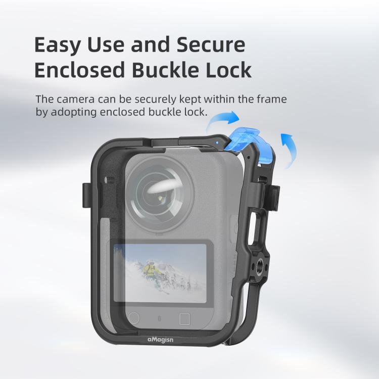 Jaula de expansión aMagisn para DJI Osmo 360, marco de plástico con tapa para lente.