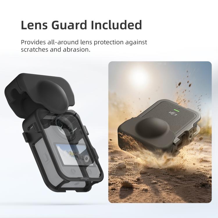 Jaula de expansión aMagisn para DJI Osmo 360, marco de plástico con tapa para lente.