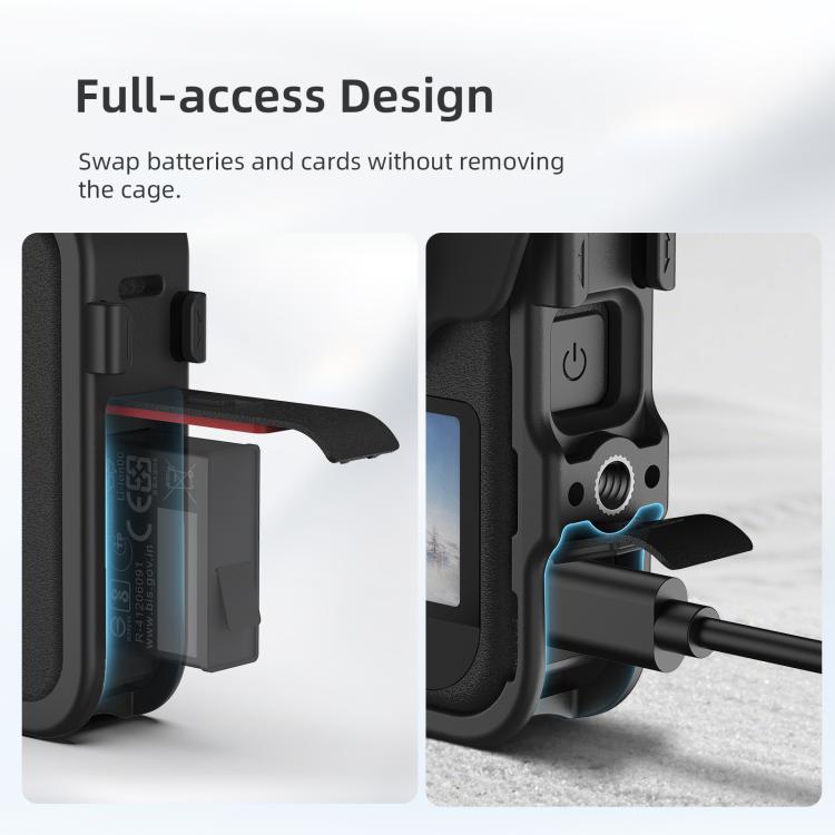 Jaula de expansión aMagisn para DJI Osmo 360, marco de plástico con tapa para lente.