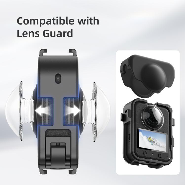 Jaula de expansión aMagisn para DJI Osmo 360, marco de plástico con tapa para lente.