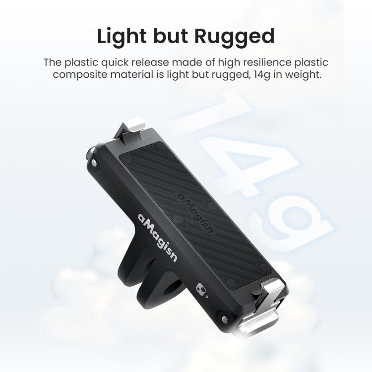 Adaptador de montaje de plástico con base magnética de liberación rápida aMagisn para la cámara Insta360 Go Ultra