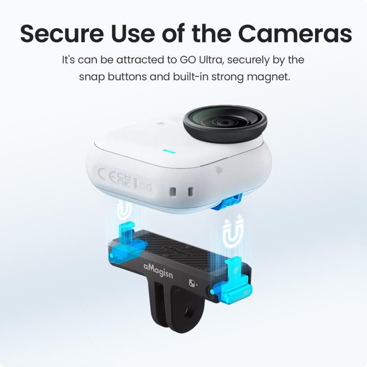 Adaptador de montaje de plástico con base magnética de liberación rápida aMagisn para la cámara Insta360 Go Ultra
