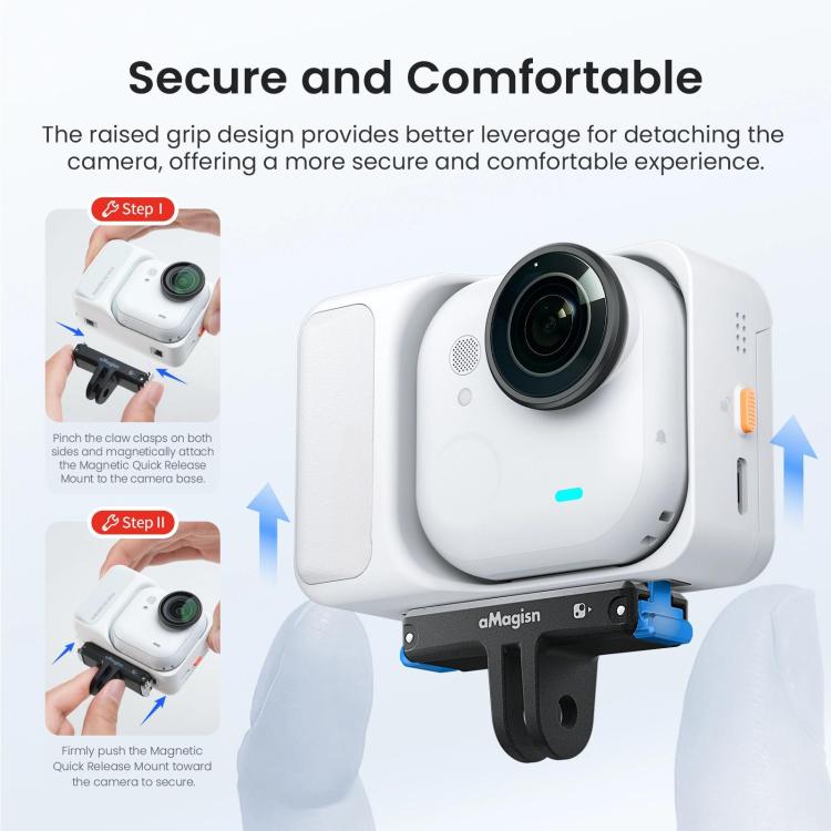 Adaptador de montaje de plástico con base magnética de liberación rápida aMagisn para la cámara Insta360 Go Ultra