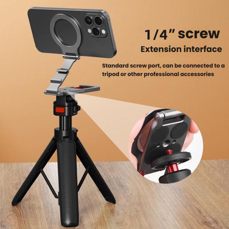 Soporte magnético MagSafe para teléfono móvil con clip metálico plegable y soporte extensible de 1/4., MB015