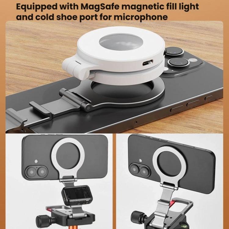 Soporte magnético MagSafe para teléfono móvil con clip metálico plegable y soporte extensible de 1/4., MB015