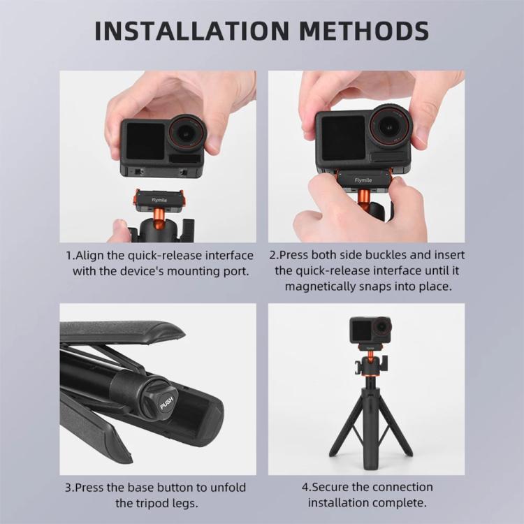 Soporte extensible para palo selfie Flymile AC5012_5 con trípode magnético de liberación rápida, AC5012_5