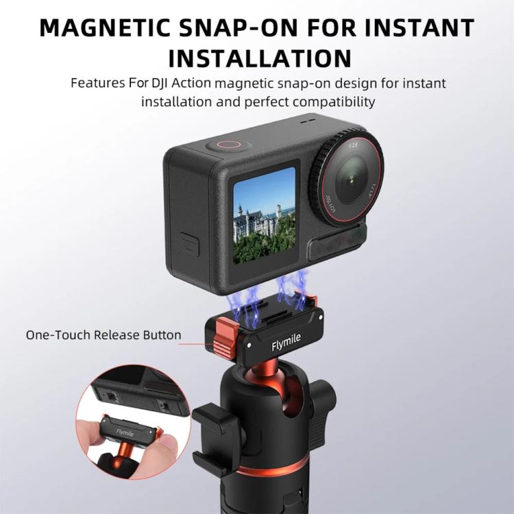 Soporte extensible para palo selfie Flymile AC5012_5 con trípode magnético de liberación rápida, AC5012_5
