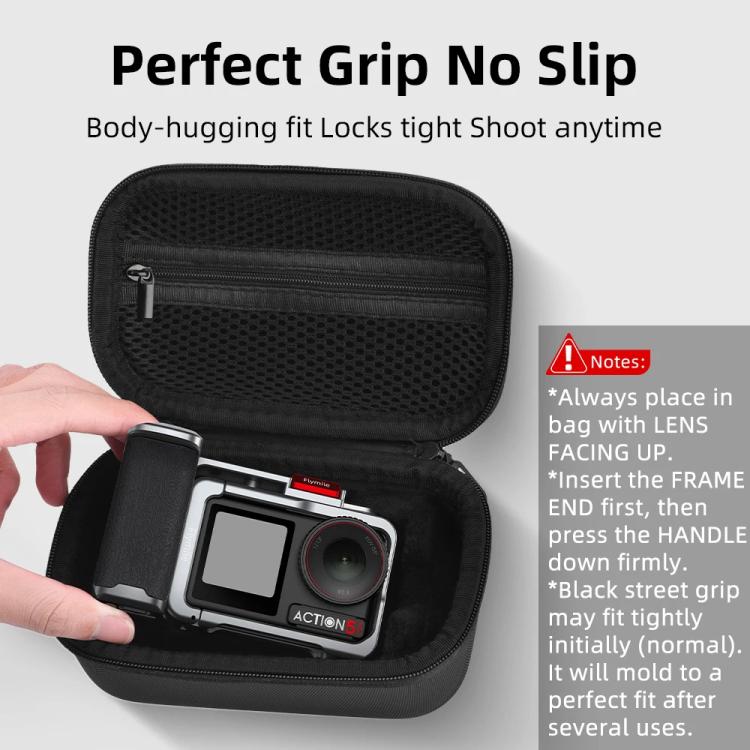Funda de transporte Flymile para DJI Osmo Action 5 Pro/4/3, versión con jaula de agarre, bolsa de mano portátil., Handbag